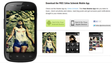Appli Celine Schmink sur android