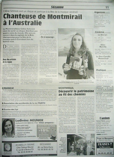 Céline Schmink, chanteuse de Montmirail à l'Australie